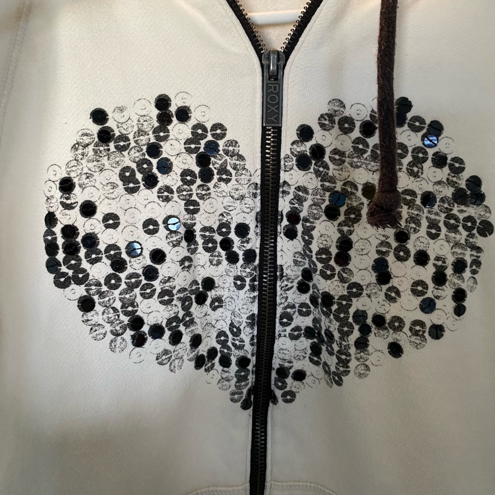 Roxy zip up sequined heart hoodie.